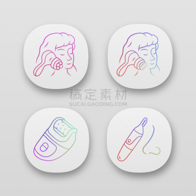 画笔,美容院,美,矢量,头发,人的脸部,绘画插图,计算机图标,按摩器,手机