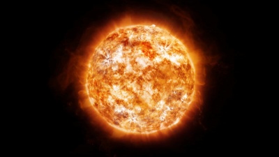 空间中太阳日冕发射和日珥的动画