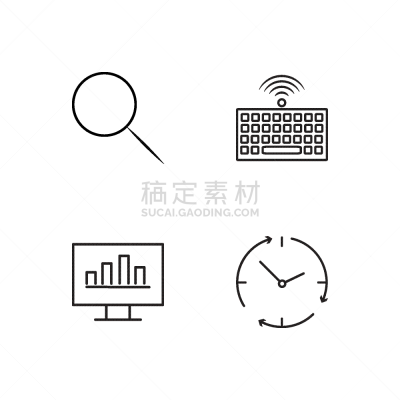 商务,轮廓,计算机图标,简单,专业人员,计算机,经理,电子邮件,布置,沟通