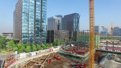 现代城市中心区的现代建筑