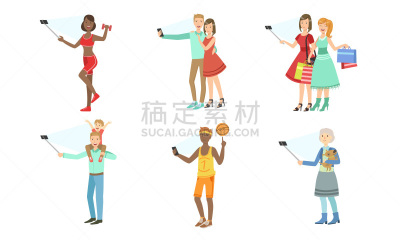绘画插图,矢量,人,提举,水平画幅,电话机,运动员,独脚架,现代,技术