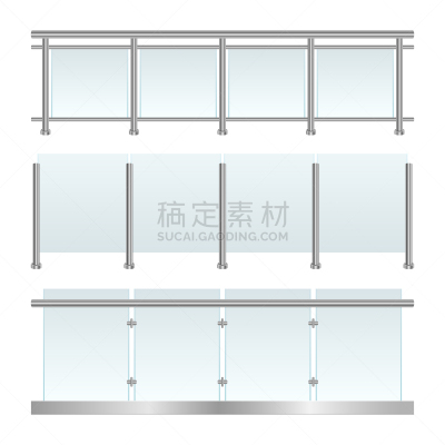 矢量,栏杆,绘画插图,玻璃,分离着色,白色背景,不锈钢,一个物体,设计,布置