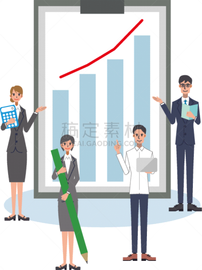 绘画插图,商务人士,商务,图表,从容态度,保险,女人,新入社成员,市场营销,20到29岁