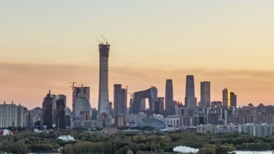 北京CBD日落时差