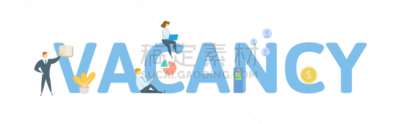 有空房,绘画插图,人,文字,概念,平坦的,计算机图标,矢量,分离着色,白色背景
