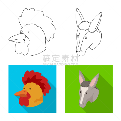 分离着色,农业,一个物体,图标,可爱的,宠物,有机食品,肉,收集
