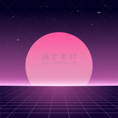 未来,80年代风格,背景聚焦,夜晚,几何形状,紫色,粉色,铬合金,设计,日落