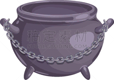 大锅炉,卡通,图标,高雅,秘密,华丽的,炼金术,配方,食品