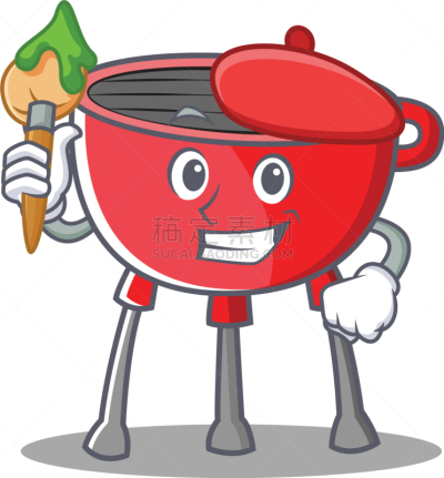 动画片,烤肉架,户外,可爱的,性格,热,图像,矢量,面部表情,微笑