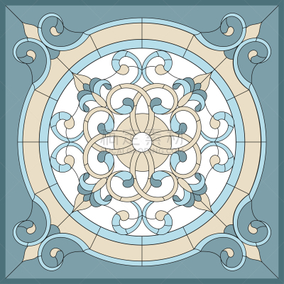 边框,叶子,矢量,天花板,方形画幅,抽象,彩色玻璃,漩涡形,花
