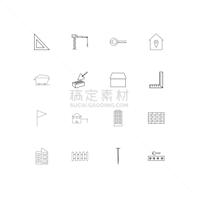 直的,建筑业,建筑体,计算机图标,矢量,手摇车,砖,三角板,标志