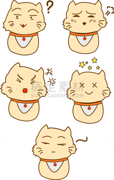 猫,性格,动物,红松,卡通,可爱的,宠物,表现积极,图像,艺术