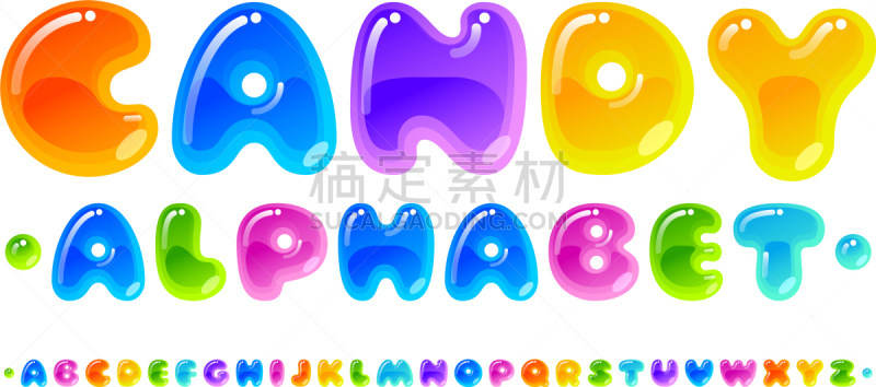 糖果,闪亮的,字体,软糖,字母,可爱的,果冻,单词,字母表次序,信函