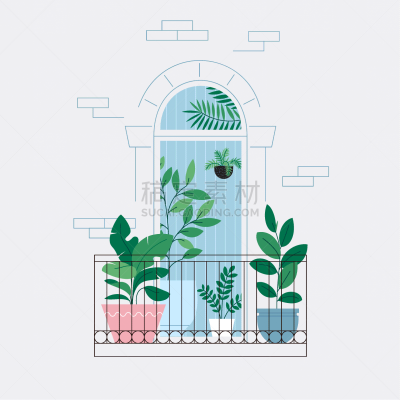 阳台,室内植物,充满的,植物学,透过窗户往外看,热带雨林,城市生活,概念,住宅房间,门