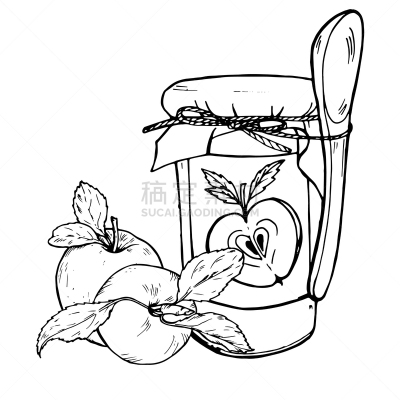苹果,果酱,季节,秋天,夏天,白色,精神振作,传统,清新,复古