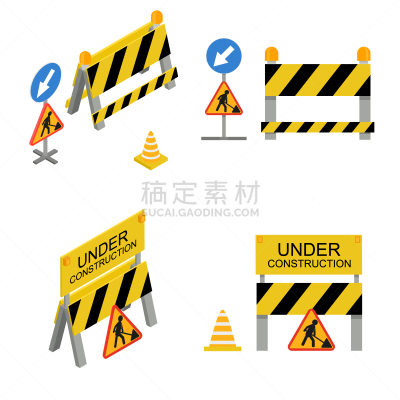 三维图形,在下面,图标集,矢量,看风景,警告标志,背景分离,交通,路边,建筑