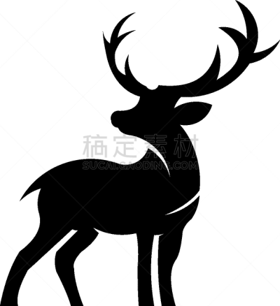 鹿,野生动物,哺乳纲,动物,鹿角,红鼻子驯鹿,剪影,追击,驯鹿,绘制
