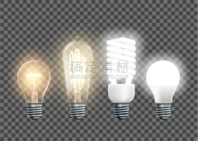 爱迪生,电灯泡,荧光灯,钨,LED灯,华丽的,螺线,暗色,计划书,节能