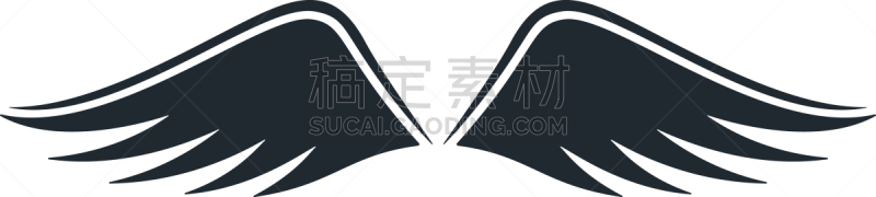 翅膀,黑色,图标,模板,老鹰,动物,弯曲,行动