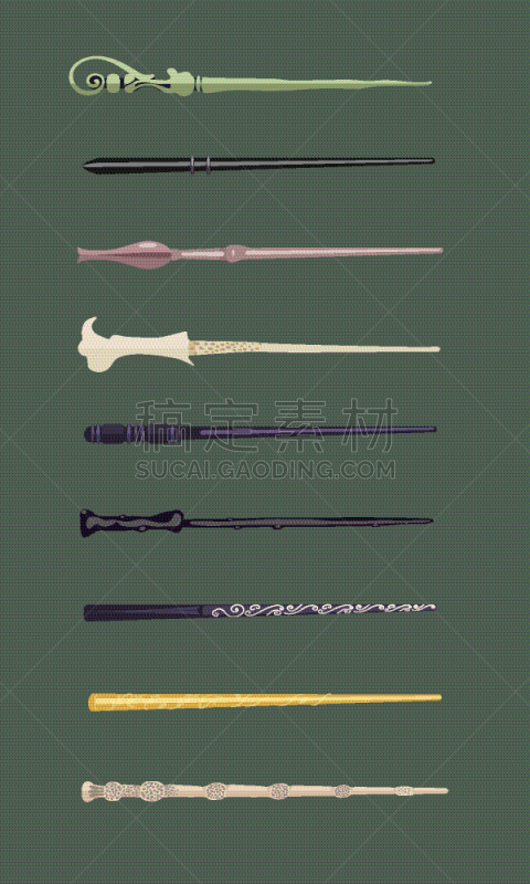 数字9,女巫,魔杖,与众不同,分离着色,白色,创造力,闪亮的,飘然,布置