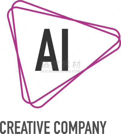 initial letter ai triangle design logo concept