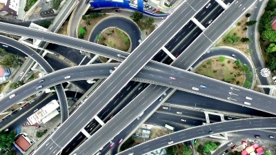鸟瞰图的墨西哥城高速公路