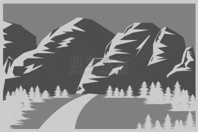 森林,山,背景,四只动物,平坦的,灰色,自然,冬天,图像,雪