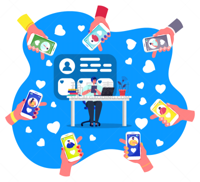 矢量,公寓,市场营销,绘画插图,卡通,男人,传媒,手,邮件,钦佩