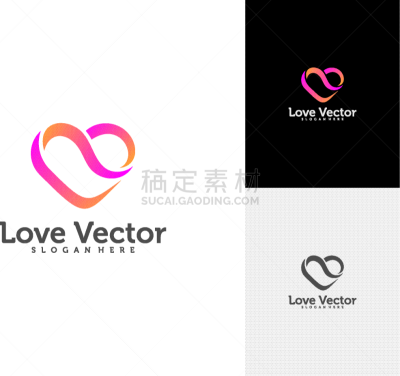 love heart creative logo concepts abstract