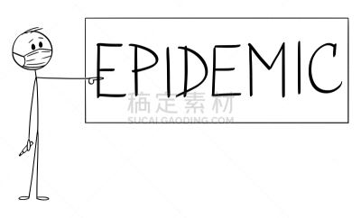 日冕形病毒,绘画插图,卡通,男人,概念,黑板,教师,瘟疫,矢量,标志