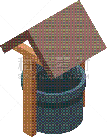 well with a canopy icon isometric style