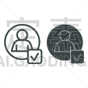 固体,轮廓,成一排,检验栏,候选人,计算机图标,概念,矢量,白色背景,设计