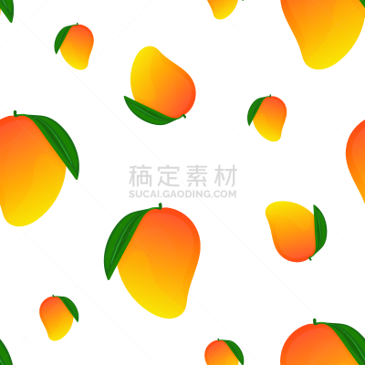 矢量,四方连续纹样,绘画插图,纺织品,卡通,背景,热带水果,果汁,芒果,商品