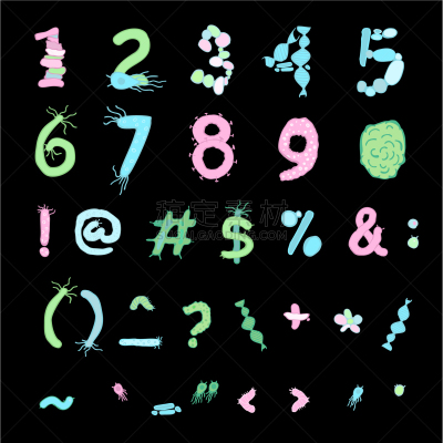 生物学,字体,华丽的,微生物学,单词,显微镜,字母,标点符号,信函,噬菌体