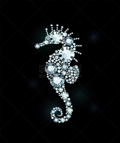 海马,钻石,可爱的,活力,自然,高雅,华贵,野生动物,图像,海洋
