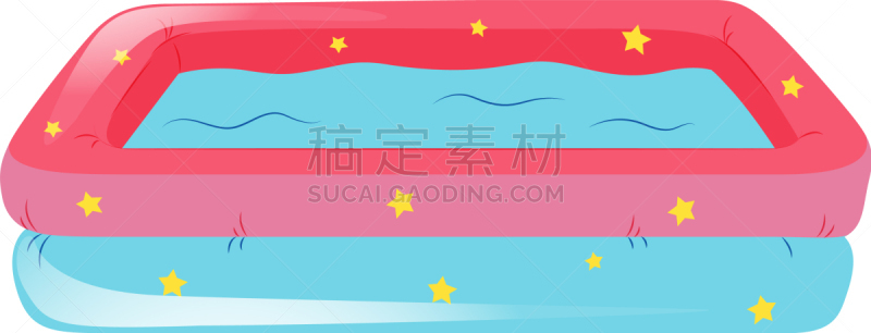 水,游泳池,橡胶,充满的,白色,移动式,图像,矢量,分离着色,浅水池