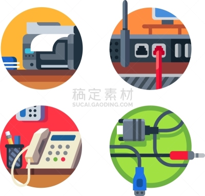 办公用品,分离着色,白色,商务,概念,传真机,技术,图像,设备用品,布置