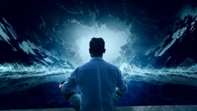 数字隧道里的人。在虚拟现实中冥想