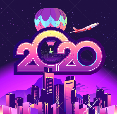 2020,节日,城市,日历,商务,壁纸,模板,飞机,建筑,问候