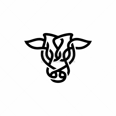 牛,凯尔特风格,公牛,阿伯丁安格斯牛,式样,灵感,母牛,动物头,传统,三位一体