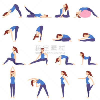 热,女人,女孩,松弛练习,多样,健美身材,可爱的,运动,有氧运动法,肖像