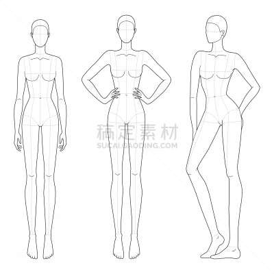 模板,女人,时尚,个性,注视镜头,背景分离,肖像,技术,臀