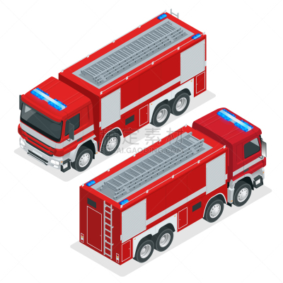 红色,消防车,紧急出口标志,消防员,白色,巨大的,在上面,意外事件,服务,援救