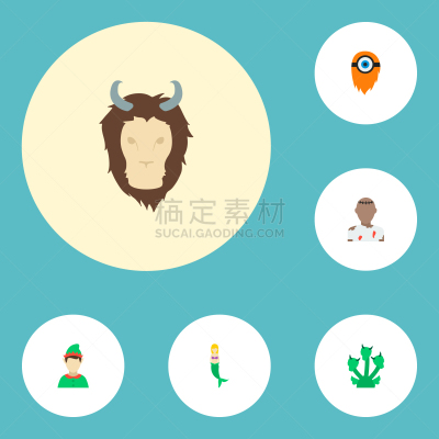 符号,卡通,扁平化设计,女孩,形状,绿色,可爱的,性格,布置,收集