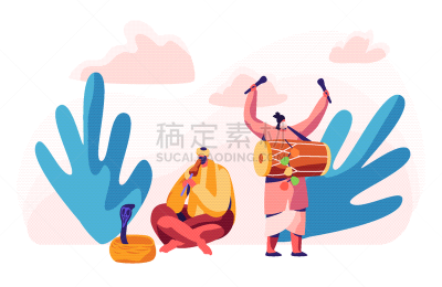 进行中,音乐人,长笛,传统,篮子,蛇,传统节日,动物,鼓
