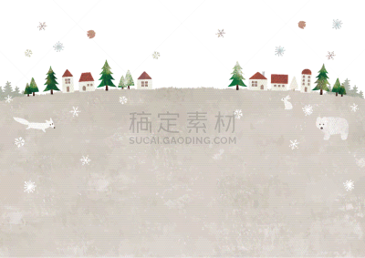 雪,草地,贺卡,斯堪的纳维亚半岛,圣诞装饰物,水彩画颜料,城镇景观,动物,狐狸,熊