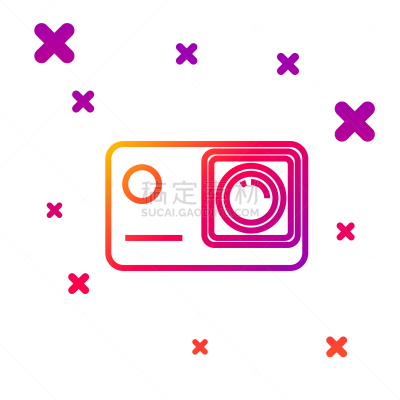 color line action extreme camera icon isolated on
