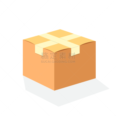 矢量,绘画插图,纸箱,白色背景,一个物体,背景分离,复古风格,小的,贮藏室,阴影