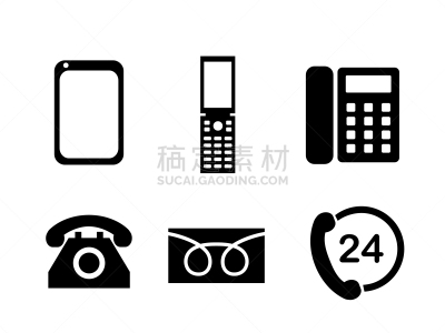 图标集,电话机,翻盖手机,智能手机,白色背景,计算机图标,简单,图像,用具,手机