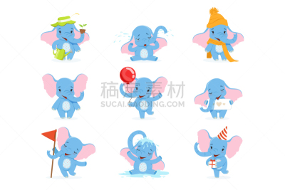 可爱的,象,性格,幽默,小象,舞台,哺乳纲,坐,爱,站